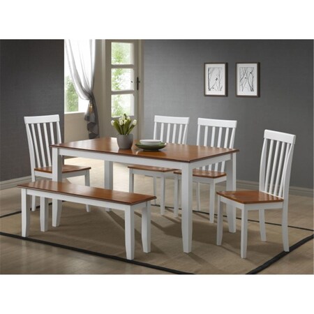 Made-To-Order Inc.  6pc Bloomington Dining Set White-Honey Oak MA3287961